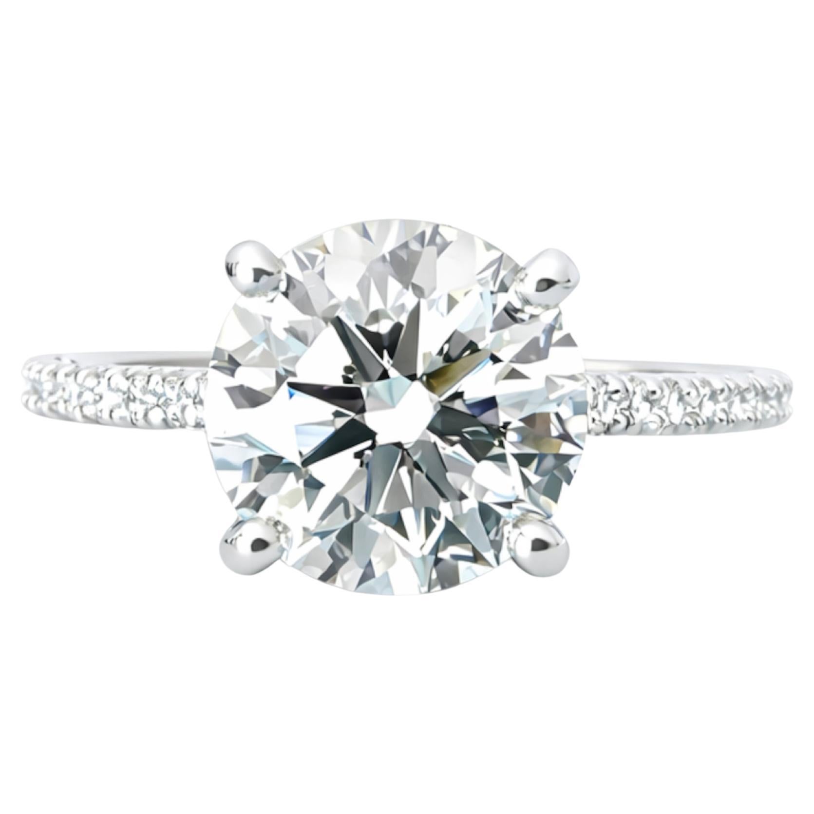 Tiffany 
Co. 2.3 Carat Platinum Diamond Engagement Ring For Sale