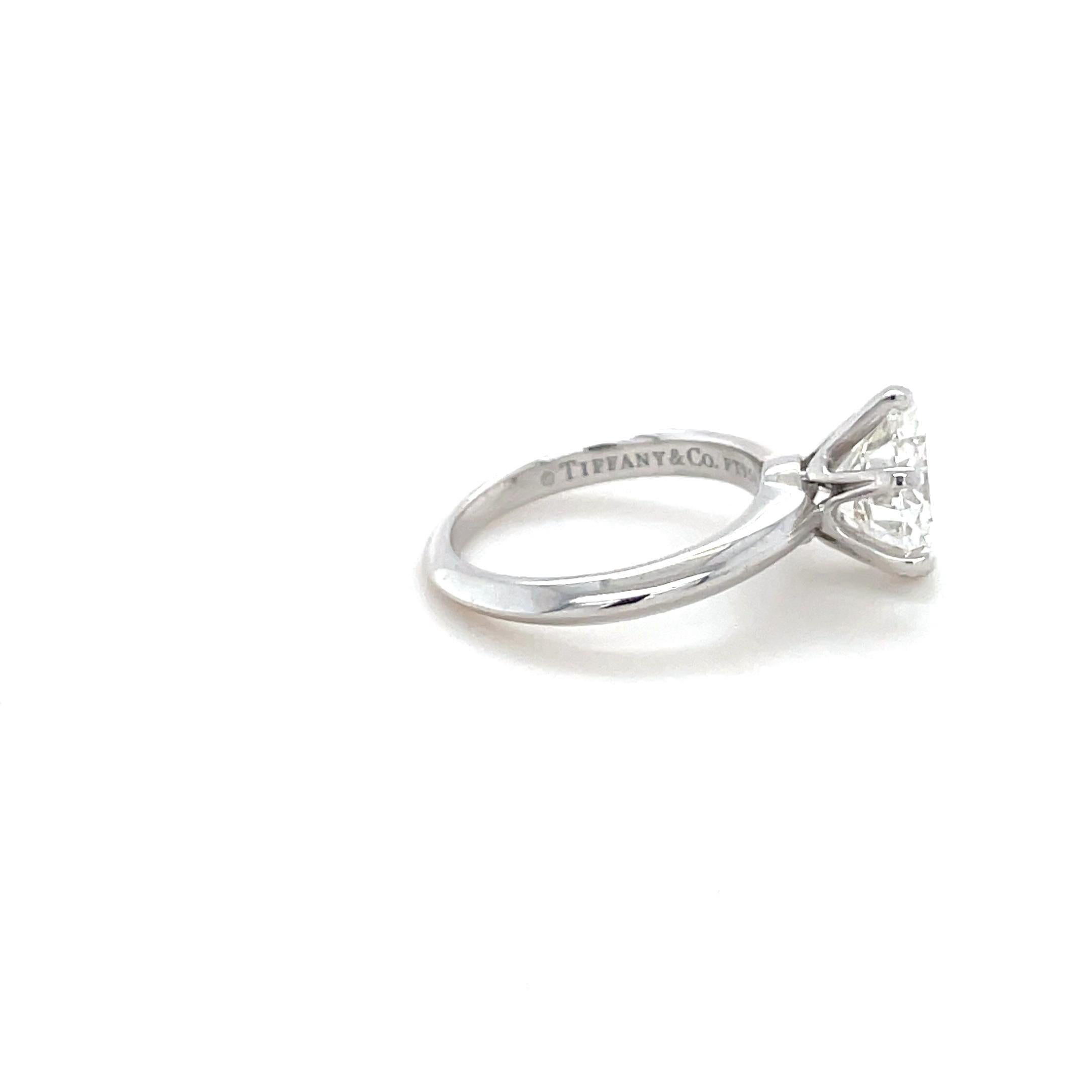 Women's Tiffany & Co., 2.30 Carat Round Brilliant Cut Diamond Engagement Ring For Sale