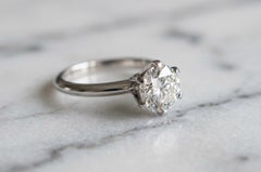 Tiffany & Co. 2.32 Carat D Color Round Diamond Solitaire Engagement Ring VS1 Pla