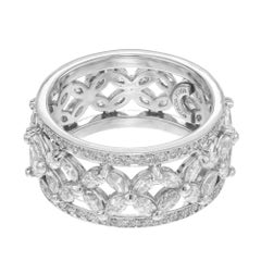 Tiffany & Co 2.34 Carat Diamond Victoria Platinum Wide Wedding Band Ring