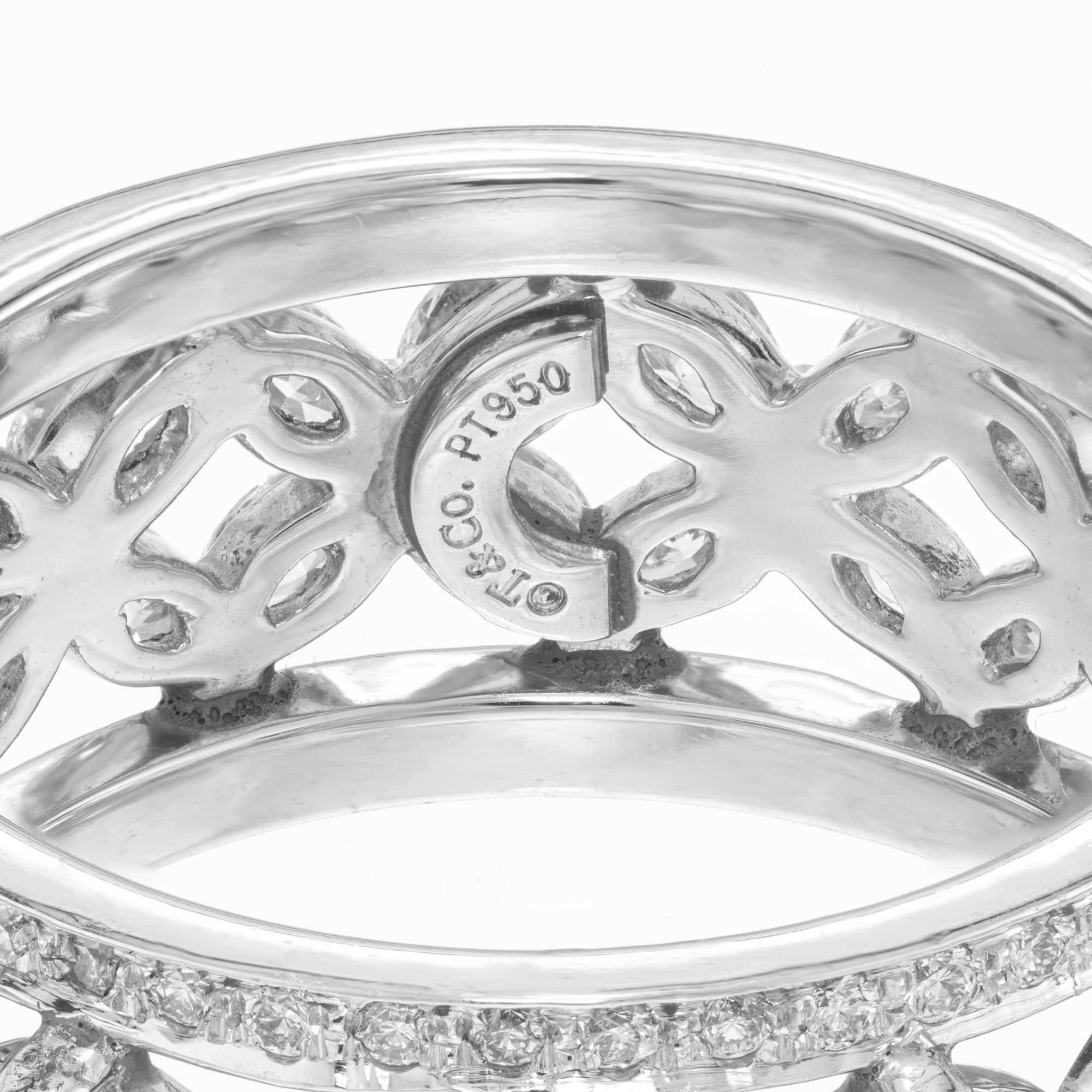 Women's Tiffany & Co 2.34 Carat Diamond Victoria Platinum Wide Wedding Band Ring