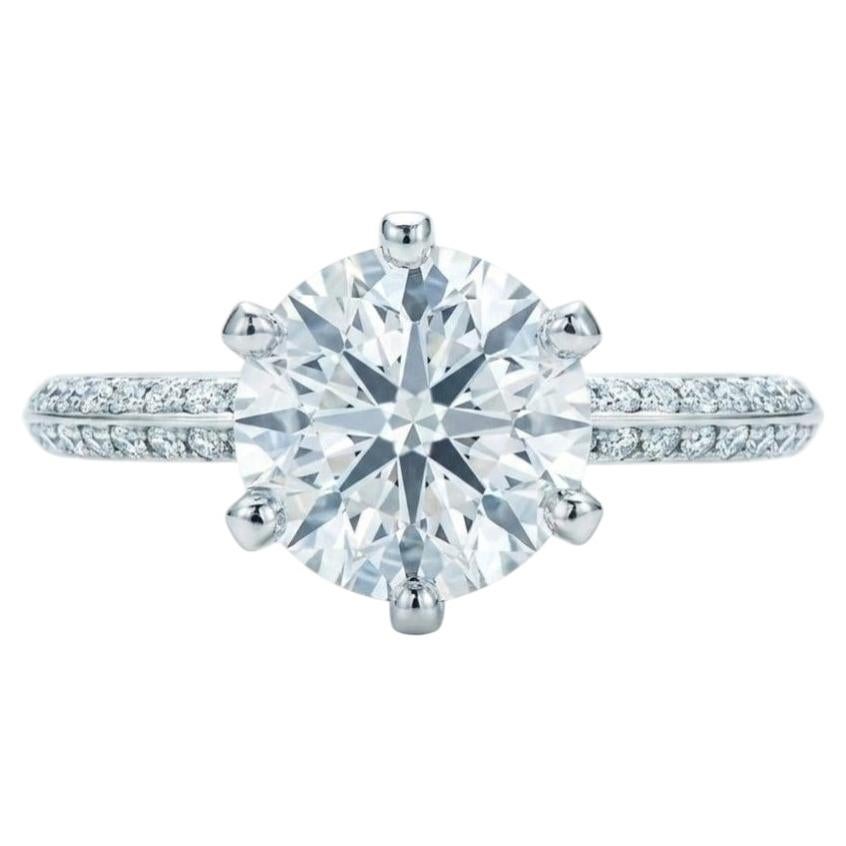 Tiffany & Co. 2.34 Carat Round Diamond Platinum Engagement Ring