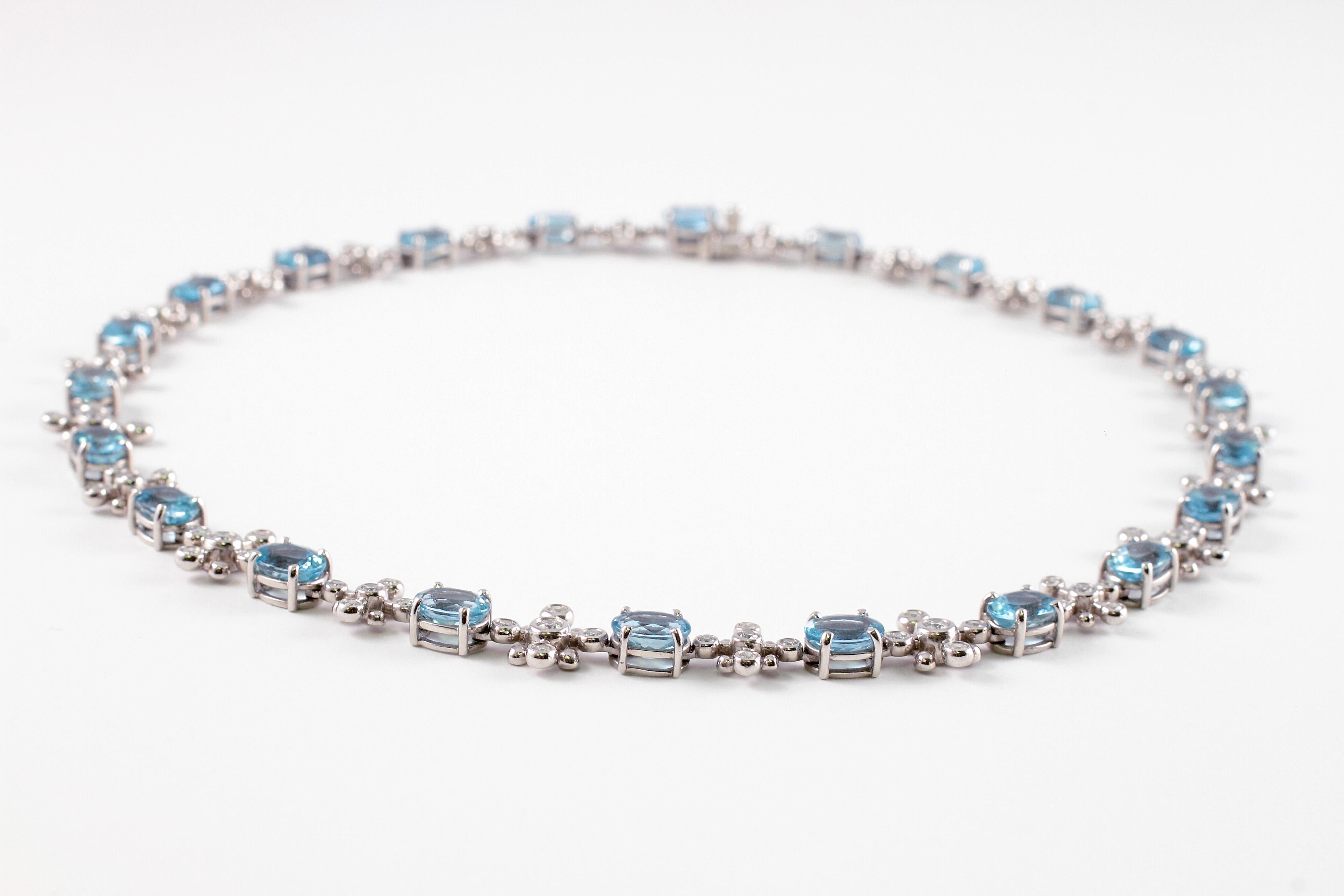 Tiffany & Co. 23.81 Carat Aquamarine 2.65 Carat Diamond Necklace In Excellent Condition In Dallas, TX
