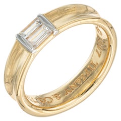 Tiffany & Co .24 Carat Diamond Yellow Gold Stackable Band Ring