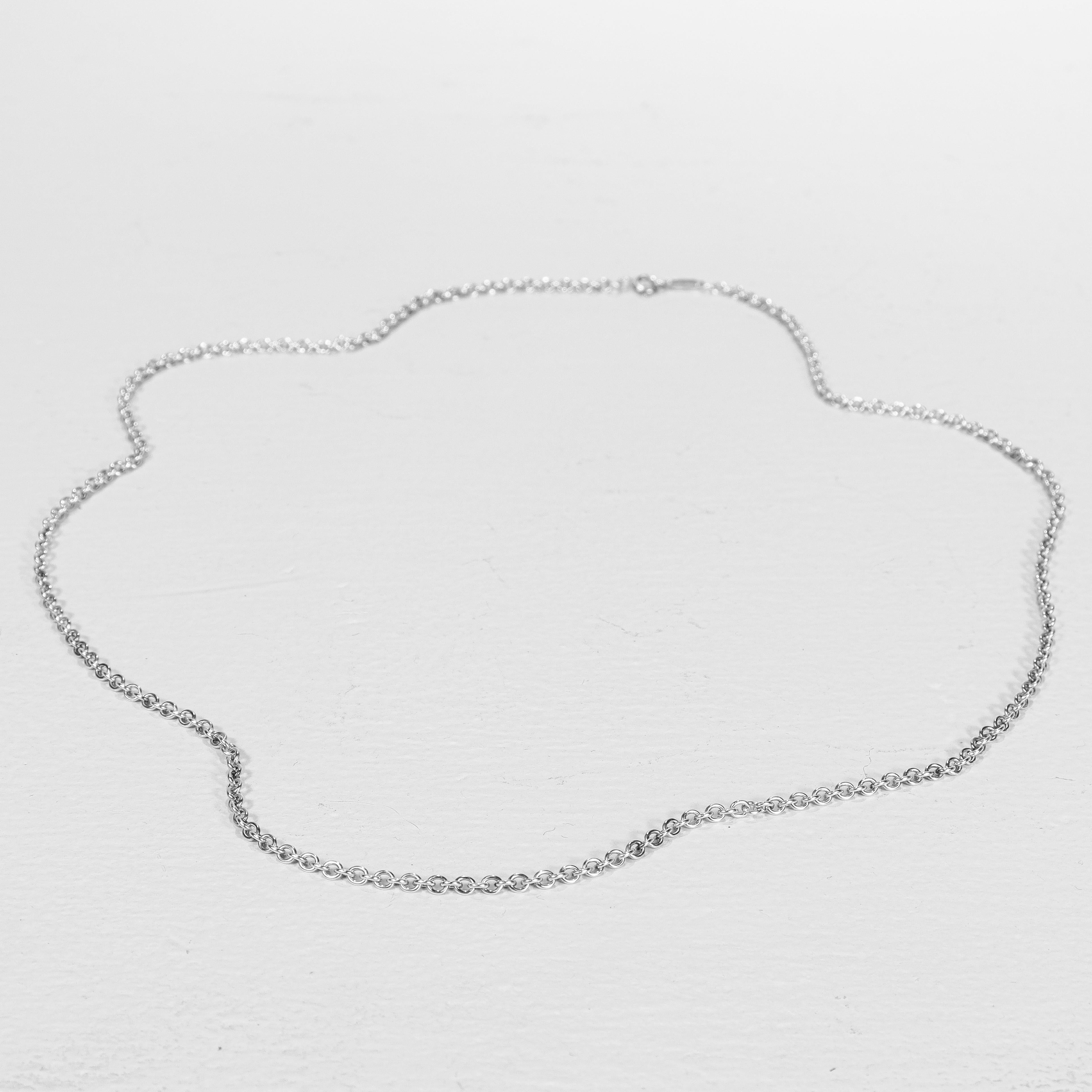 Tiffany & Co. 24-inch Sterling Silver Round Link Chain Necklace In Good Condition In Philadelphia, PA