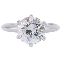 Tiffany & Co. 2.42 Carat Round Brilliant Centre Platinum Engagement Ring