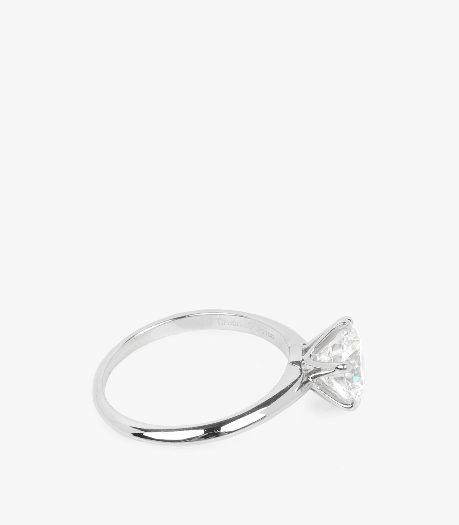 Women's or Men's Tiffany & Co. 2.42ct Brilliant Cut Diamond Platinum Ring For Sale