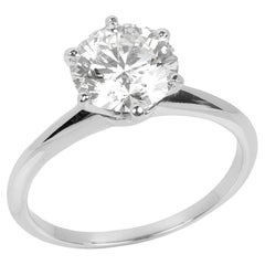 Tiffany & Co. 2.42ct Brilliant Cut Diamond Platinum Ring