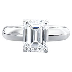 Tiffany & Co. 2.45 Carat Emerald Cut Diamond Platinum Solitaire Engagement Ring