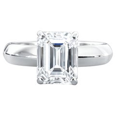 Tiffany & Co. 2.45 Carat Emerald Cut Diamond Platinum Solitaire Engagement Ring