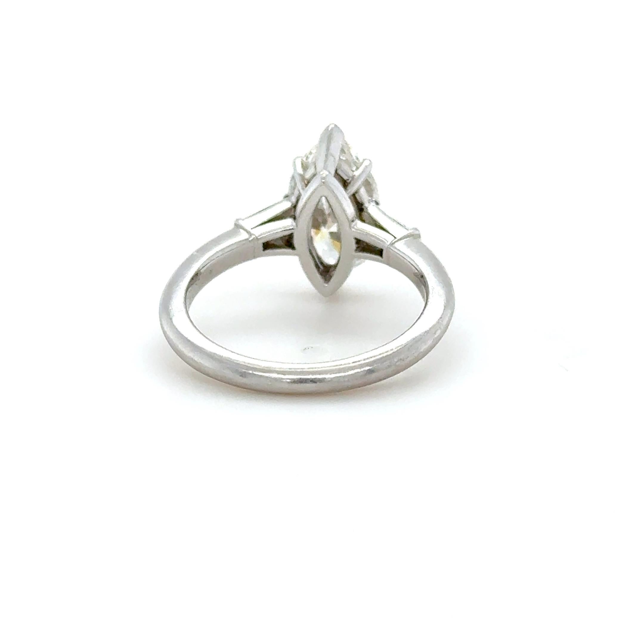 Women's Tiffany & Co., 2.47 Carat Marquise Cut Diamond Engagement Ring For Sale