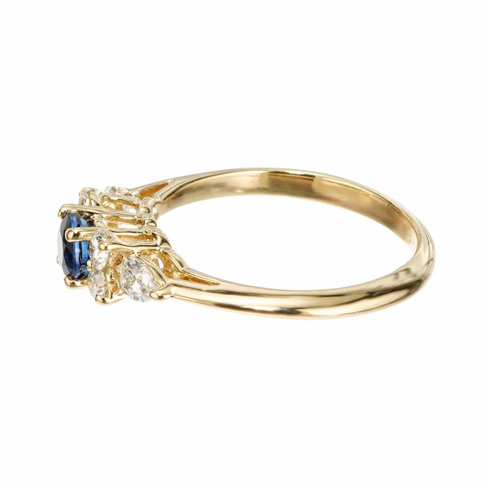 Women's Tiffany & Co .25 Carat Blue Sapphire Diamond Yellow Gold Engagement Ring