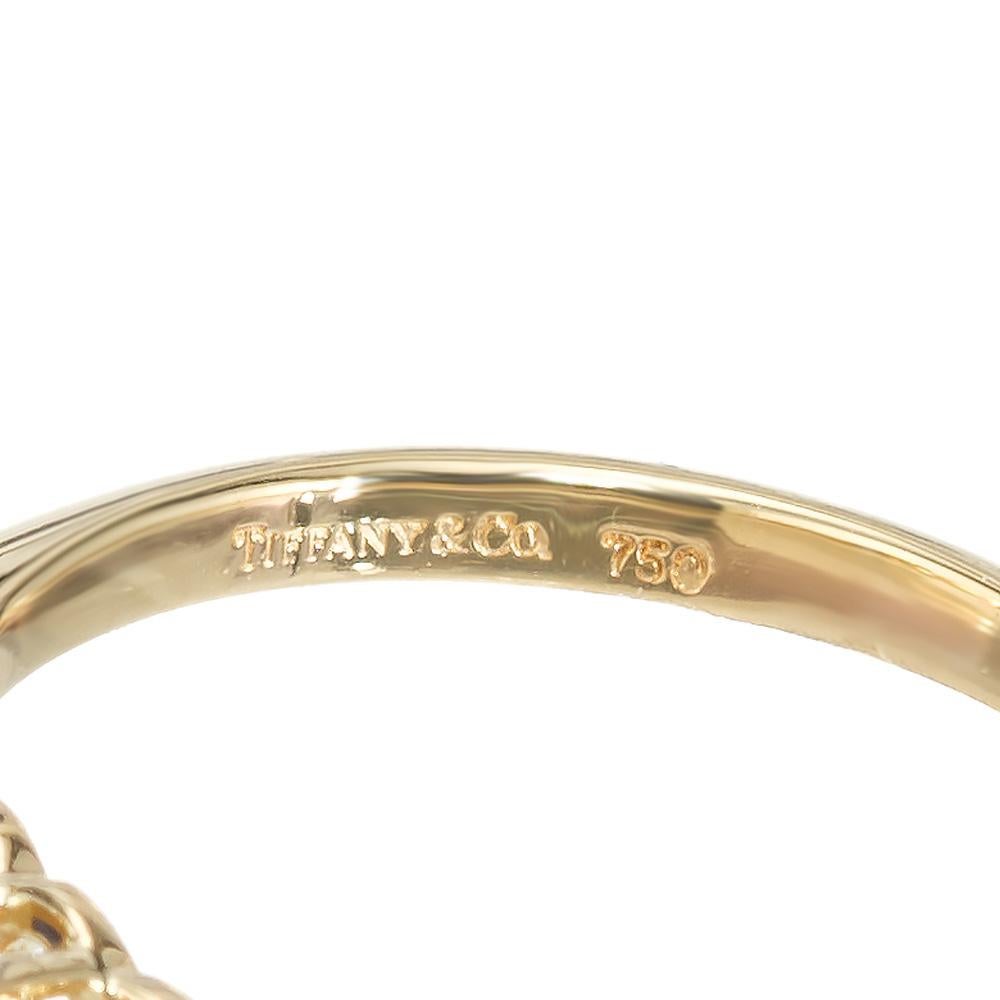 Tiffany & Co .25 Carat Blue Sapphire Diamond Yellow Gold Engagement Ring 1