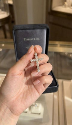Tiffany & Co. 2.5 Carat Diamond Cross Pendant in 18K Yellow Gold XL
