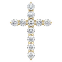 Tiffany & Co. 2.5 Carat Diamond Cross Pendant in 18K Yellow Gold XL
