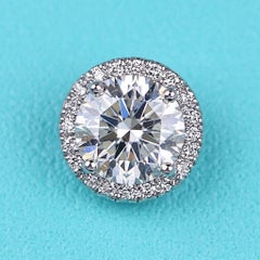 Tiffany & Co. 2.5 Carat Diamond Soleste Halo Stud Earrings in Platinum