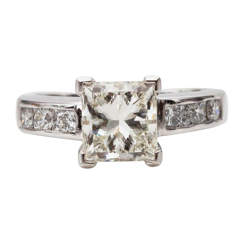 Tiffany and Co. 2.17cttw Emerald-Cut Diamond Platinum Engagement Ring ...