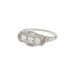 Tiffany & Co. .25 CTW Old European Diamond Platinum Panel Alternative Engagement