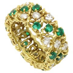 Tiffany & Co. 2.50 Carat Emerald Diamond 18k Band Ring