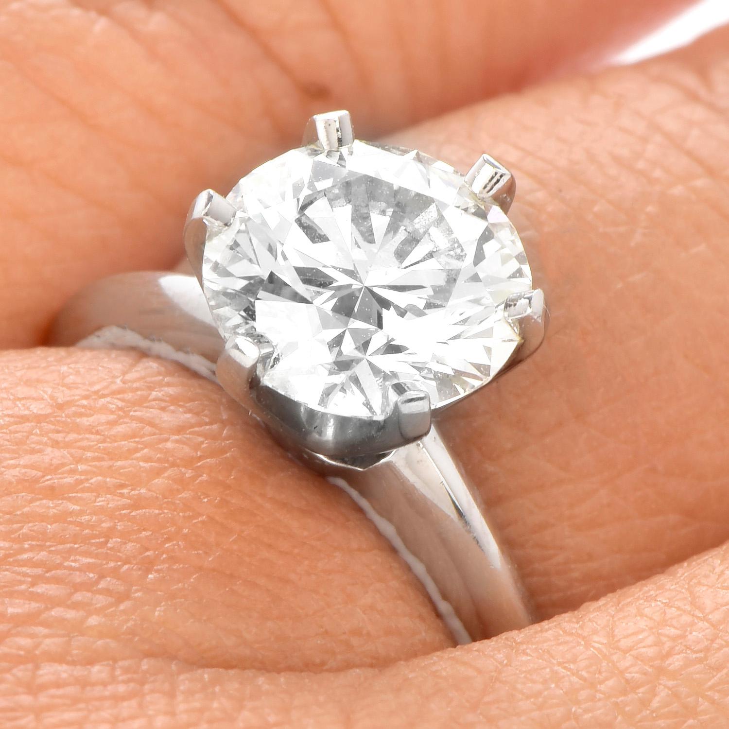 Women's or Men's Tiffany & Co. 2.53ct I-VS1 Diamond Platinum Solitaire Engagement Ring