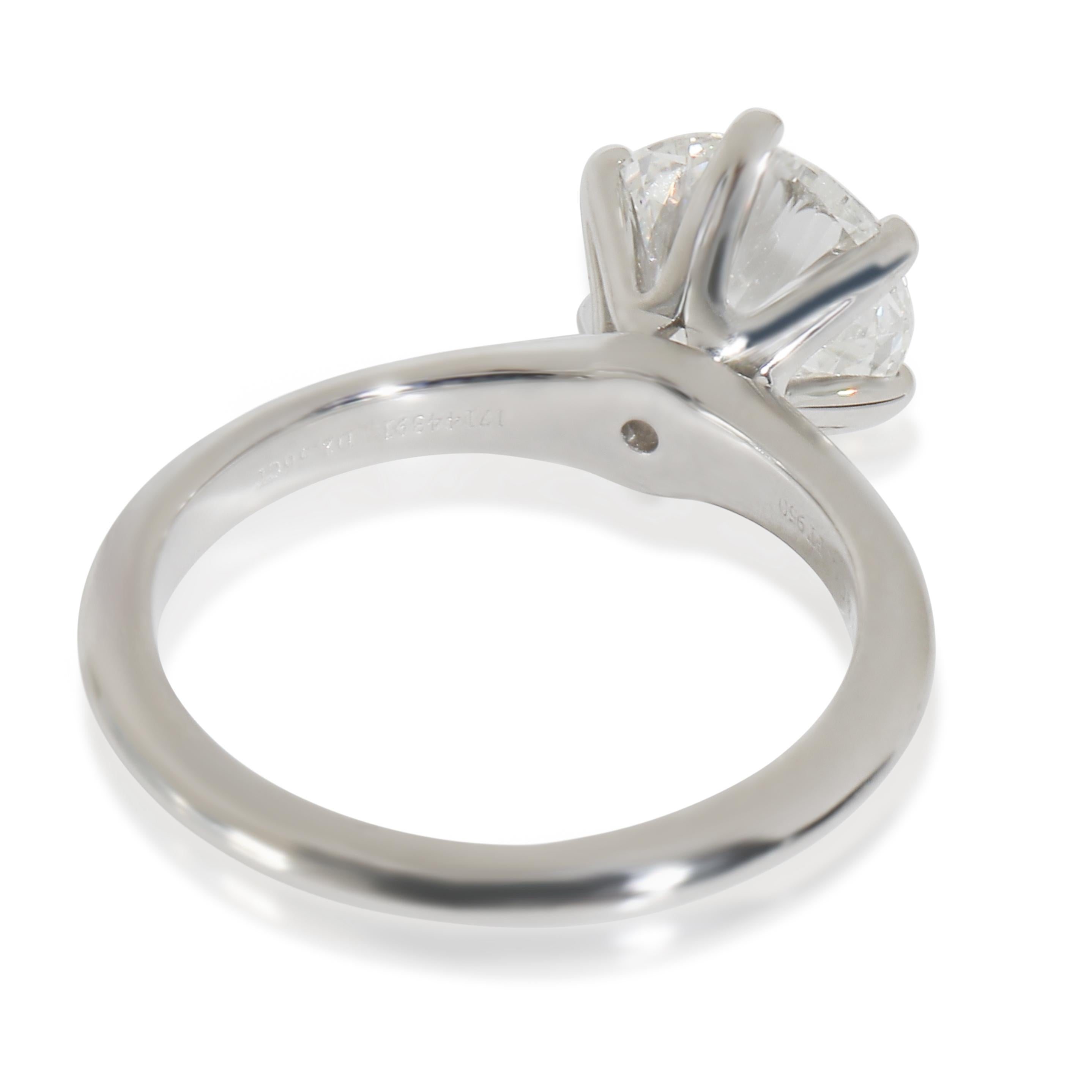 Tiffany & Co. Bague de fiançailles à diamants ronds et brillants de 2.56 ct Excellent état - En vente à New York, NY