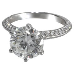 Tiffany & Co. 2.57 ct Round Brilliant Diamond Pave Solitaire Engagement Ring