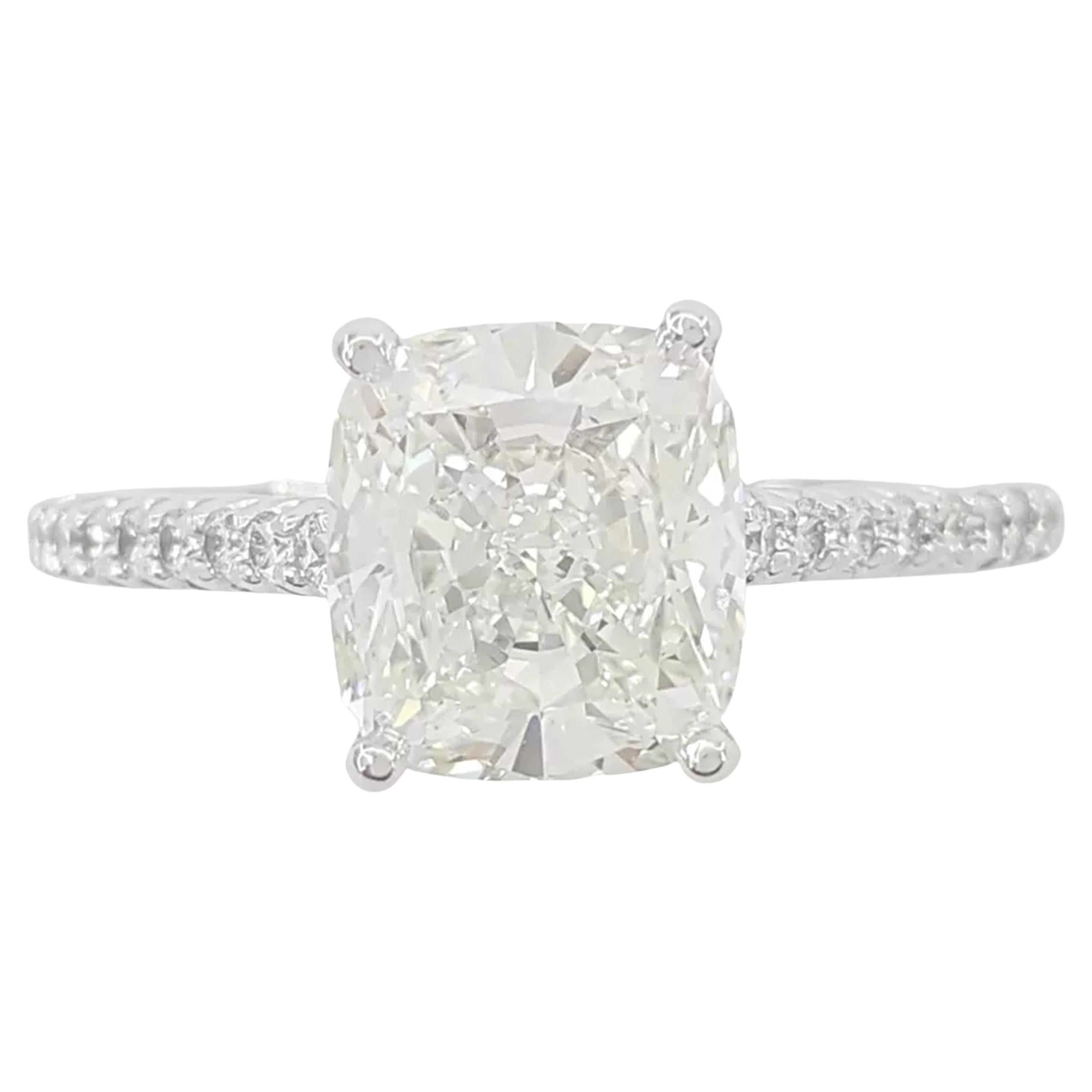 Modern Tiffany & Co. 2.59 Ct Novo Platinum Cushion Brilliant Cut Diamond Ring