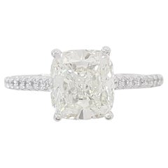 Tiffany & Co. 2.59 Ct Novo Platinum Cushion Brilliant Cut Diamond Ring