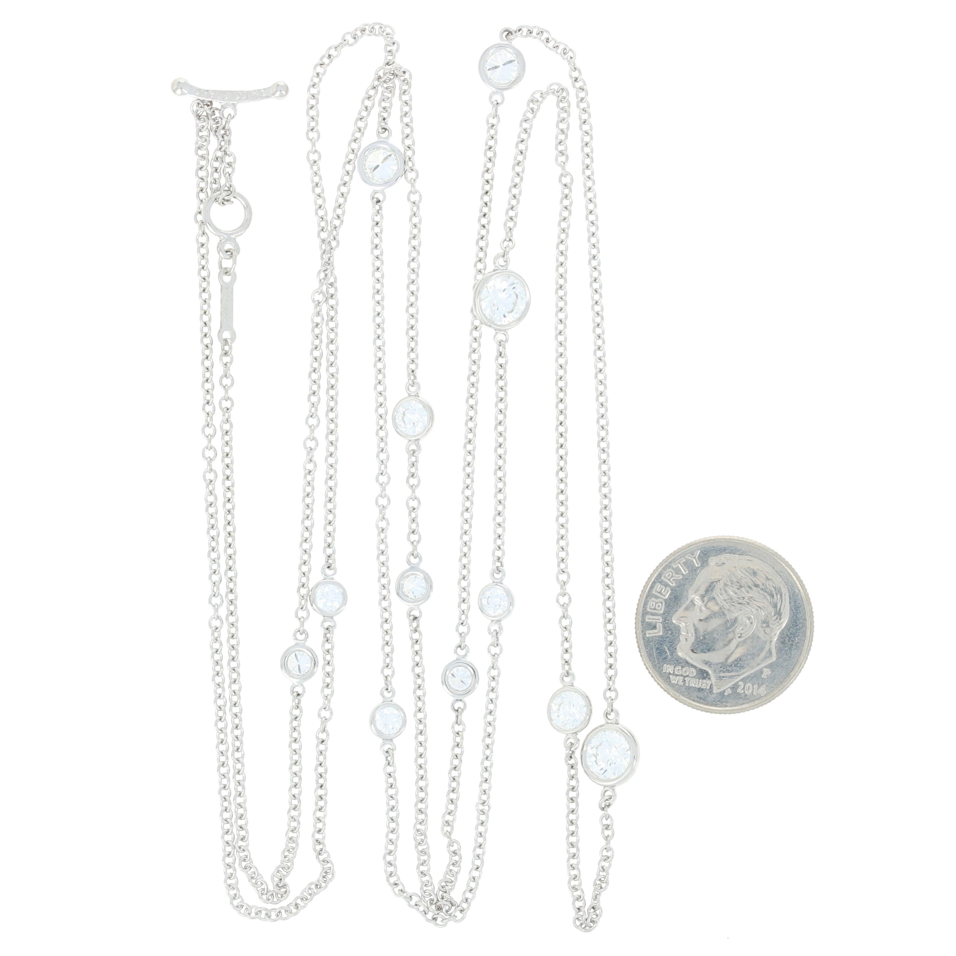 Tiffany & Co. 2.60ctw Round Cut Diamond Elsa Peretti Sprinkles Necklace Platinum 1