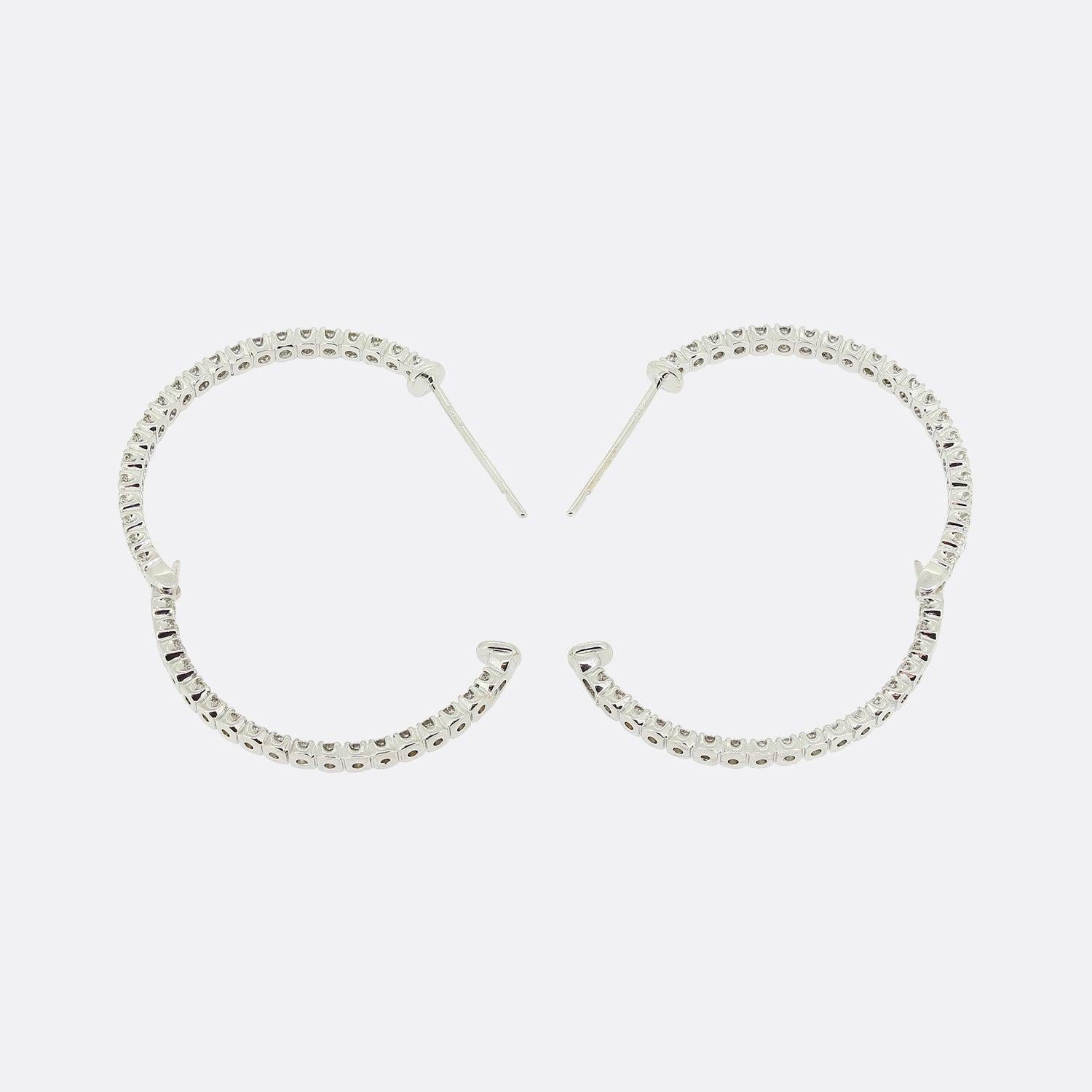 Brilliant Cut Tiffany & Co. 2.72 Carat Diamond Hoop Earrings