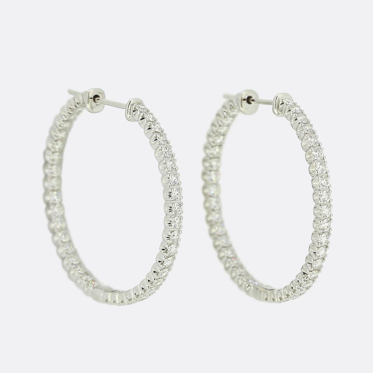 Tiffany & Co. 2.72 Carat Diamond Hoop Earrings In Excellent Condition For Sale In London, GB