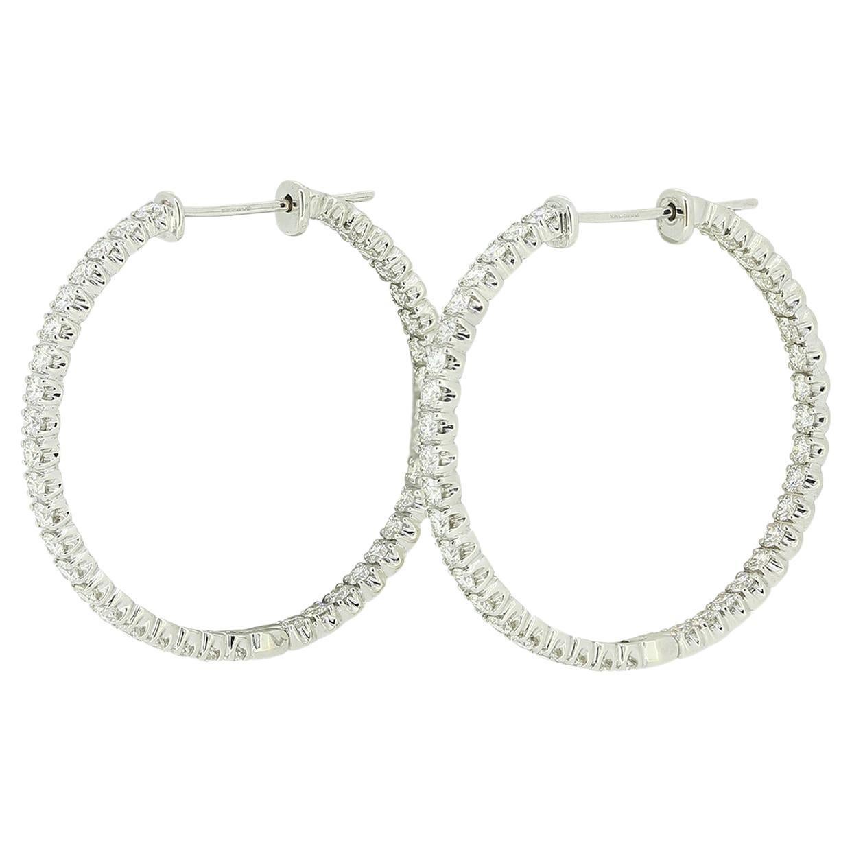 Tiffany & Co. 2.72 Carat Diamond Hoop Earrings