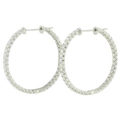 Used Tiffany & Co. 2.72 Carat Diamond Hoop Earrings