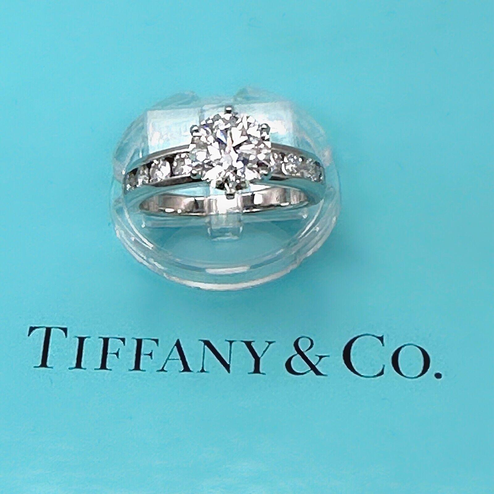 Tiffany & Co. 2.75 tcw Tiffany Setting Channel-Set Diamond Band Eng Ring Plat For Sale 5