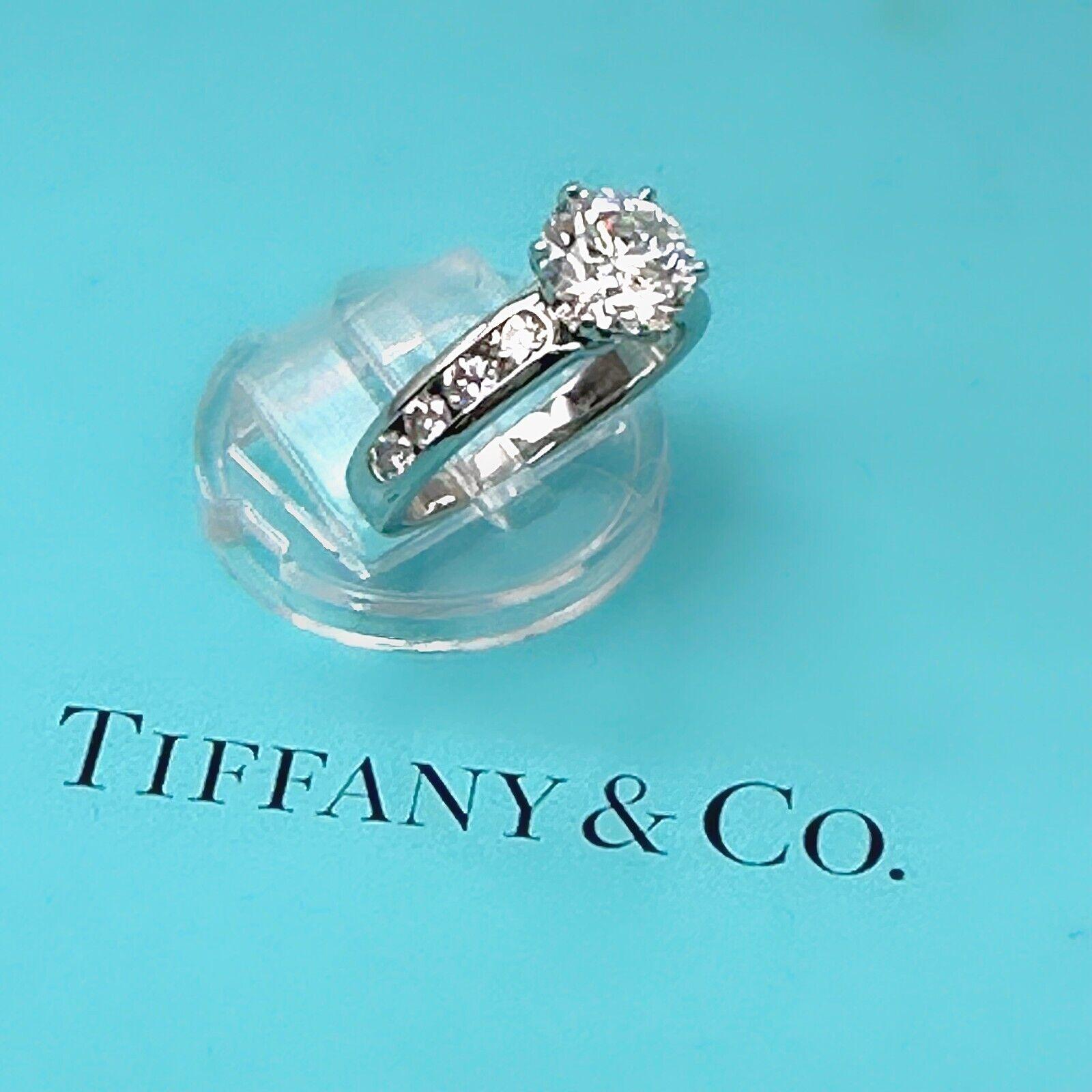 Tiffany & Co. 2.75 tcw Tiffany Setting Channel-Set Diamond Band Eng Ring Plat For Sale 6