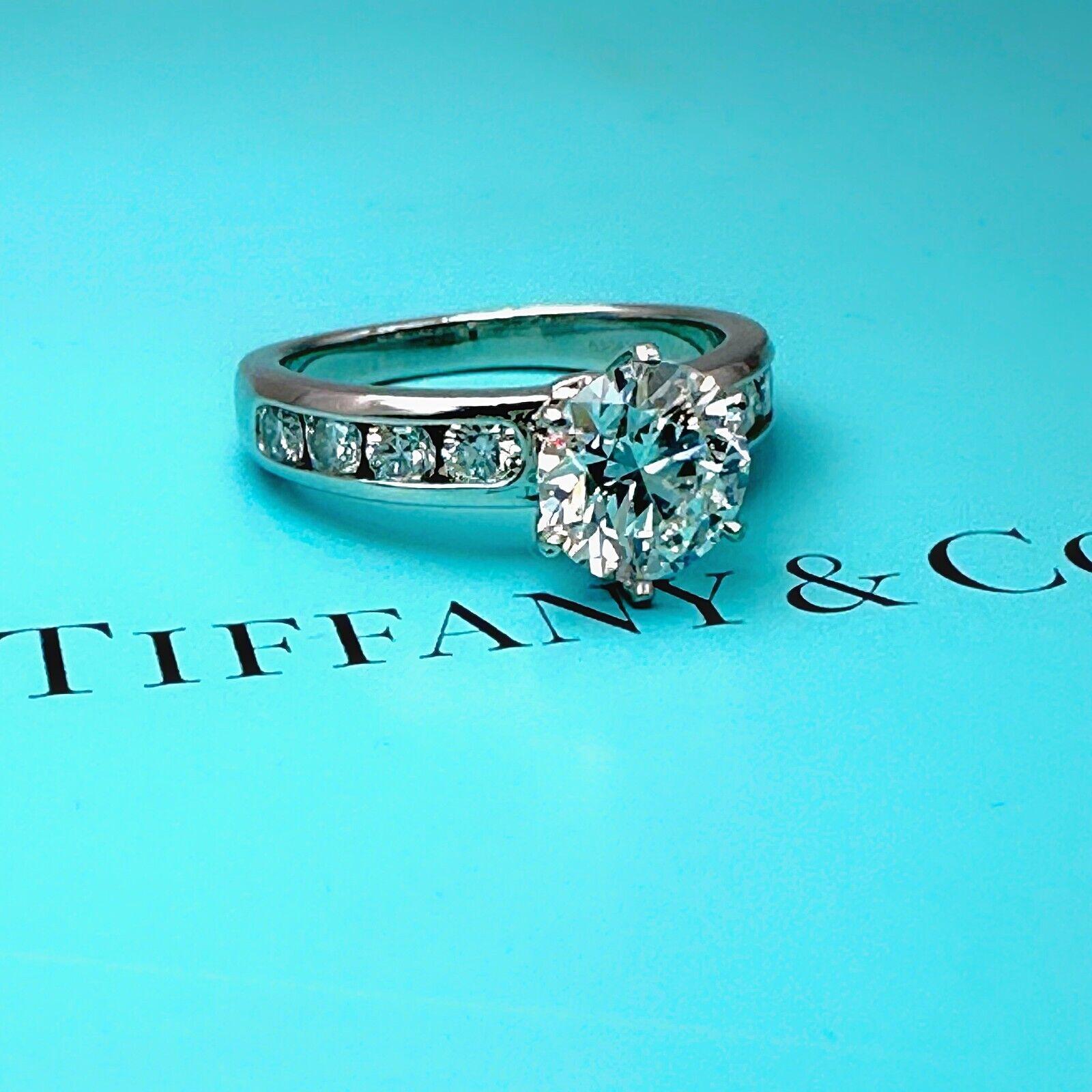 Tiffany & Co. 2.75 tcw Tiffany Setting Channel-Set Diamond Band Eng Ring Plat For Sale 1