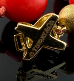 Tiffany & Co. Coral and 14KT Yellow Gold bead Necklace