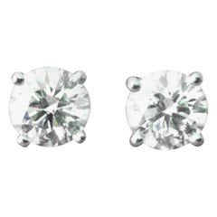 Tiffany & Co. 2.82 Carat Platinum and Diamond Stud Earrings G Color