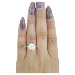 Tiffany & Co. 2.89 Carat Solitaire with Pavé Diamond Engagement Ring in Platinum