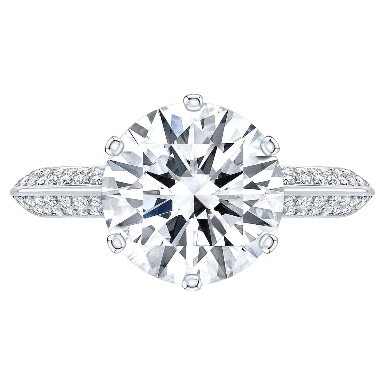 Tiffany 
Co. Anillo de compromiso con pavé de diamantes y solitario de 2,89 quilates en platino