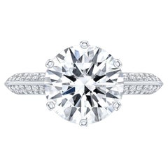 Tiffany & Co. 2.89 Carat Solitaire with Pavé Diamond Engagement Ring in Platinum Tiffany & Co. 2.89 Carat Solitaire with Pavé Diamond Engagement Ring in Platinum