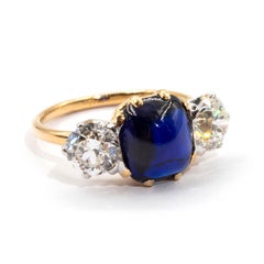 Tiffany & Co 2.94 Carat No Heat GIA Certified Sapphire and Diamond Antique Ring