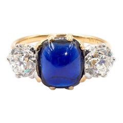 Tiffany & Co 2.94 Carat No Heat GIA Certified Sapphire and Diamond Antique Ring