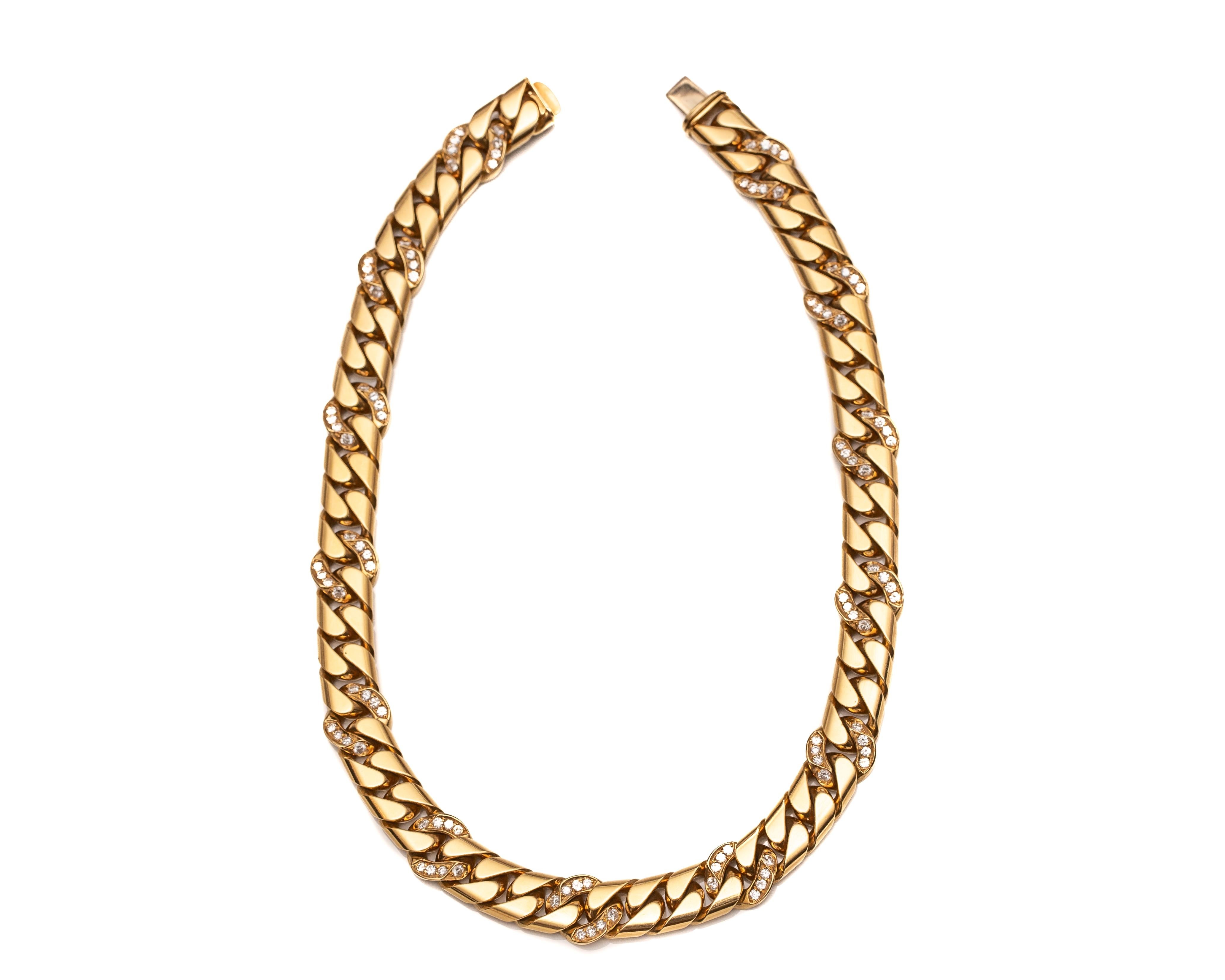 Tiffany & Co. 3 Carat Diamond Graduated Link Necklace, 18 Karat Gold