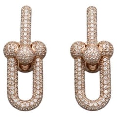 Boucles d'oreilles « HardWear Link » de Tiffany & Co. avec diamants de 3 carats, en or rose 18 carats