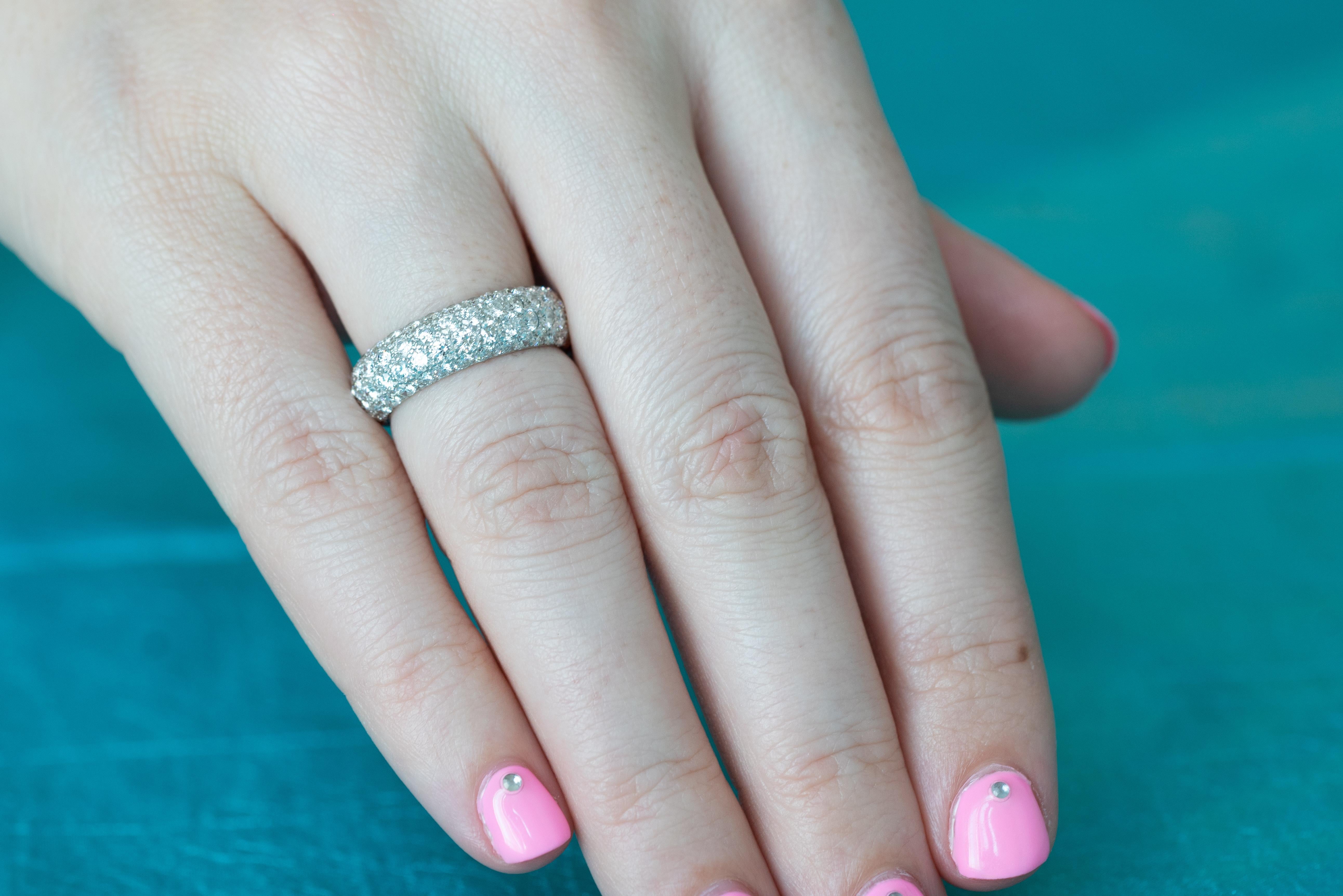 Tiffany & Co. 3 Carat Diamond Platinum Etoile 4-Row Band Ring 1
