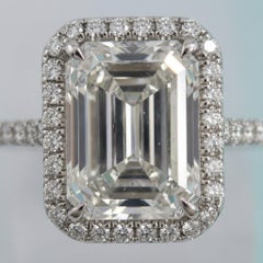 Tiffany & Co. 3 Carat Emerald Cut Diamond Soleste Halo Engagement Ring