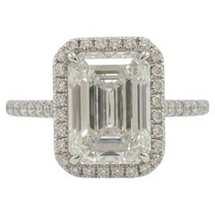 Tiffany & Co. 3 Carat Emerald Cut Diamond Soleste Halo Engagement Ring