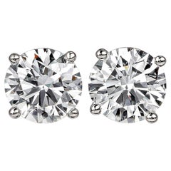 Tiffany & Co. 3 Karat runde Diamanten Ohrstecker aus Platin