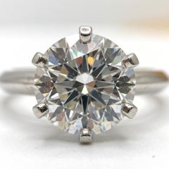 Tiffany & Co. 3 Carat Round Brilliant Diamond Solitaire Engagement Ring